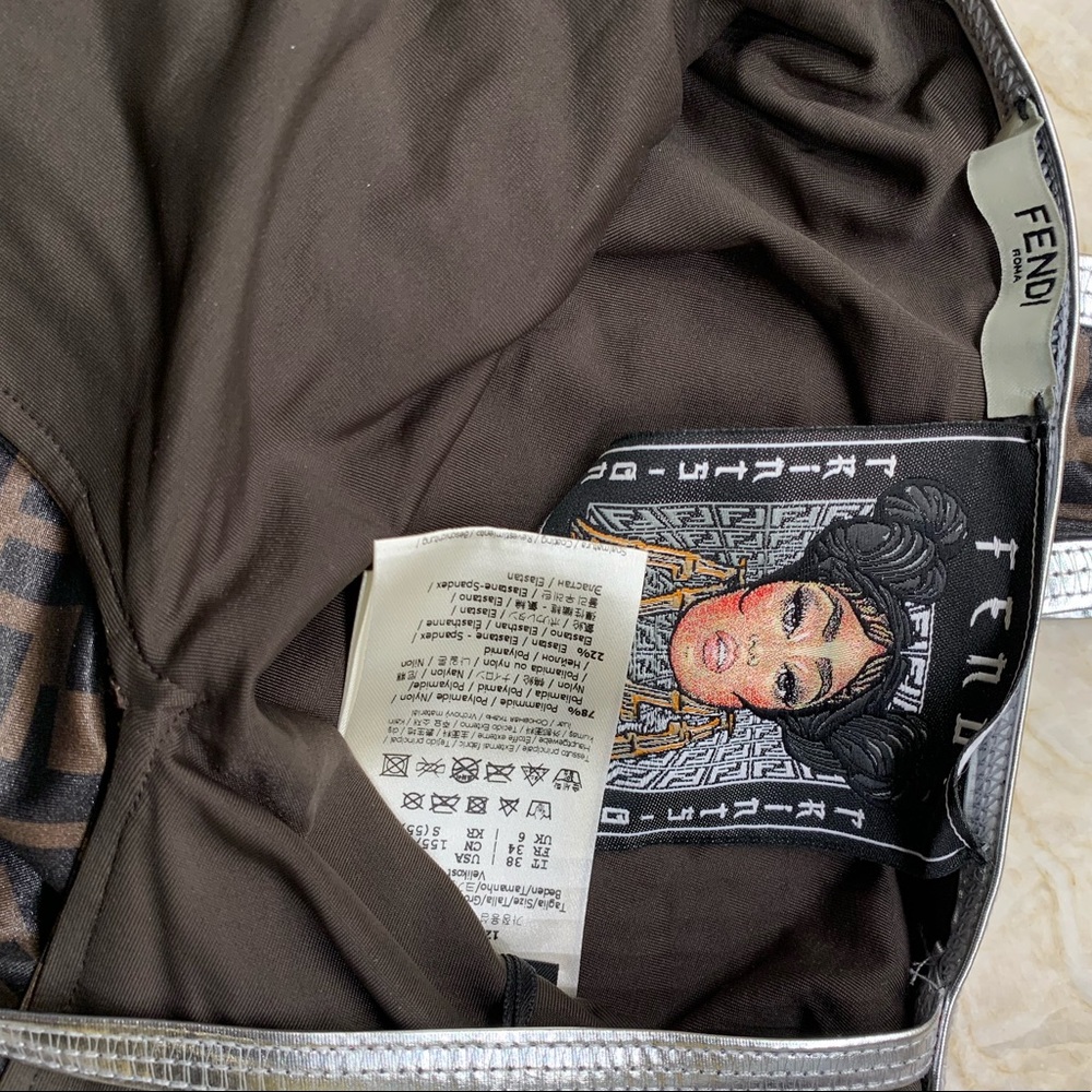 SOLD Fendi Allover Logo V-Neck One-Piece Swimsuit - Picture 8 of 12